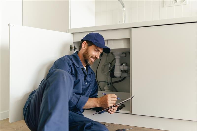 Residential plumber providing service in a Fremont home